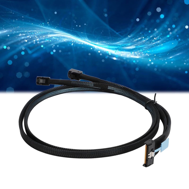 Tangxi كابل MCIO 8i إلى 2*SFF-8643، كابل MCIO x8 74Pin إلى Mini SAS HD SFF-8643، متوافق مع SCSI (SAS)، PCIE 5.0، سرعة نقل بيانات 32GT / s، لمركز بيانات الخادم (31.5 بوصة) - Image 4